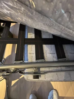 Dienne Schlafsofas|Schlafsofa Valentina 3000 Stoff Cezanne 802 Mittelgrau Grau Gestell Stahl Schwarz Mit 2 Kissen