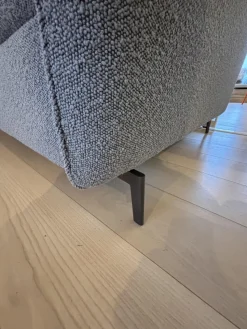 Dienne Schlafsofas|Schlafsofa Valentina 3000 Stoff Cezanne 802 Mittelgrau Grau Gestell Stahl Schwarz Mit 2 Kissen