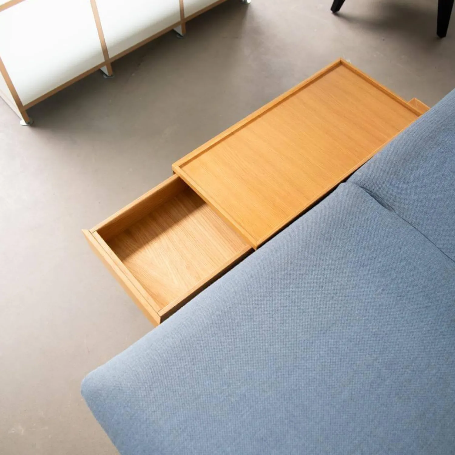 Signet Schlafsofas|Schlafsofa Veda Stoff Kvadrat Re Wool 657 Blau Gestell Eiche