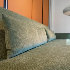 Signet Schlafsofas|Schlafsofa Veda Stoff Pesaro Kat. D Schilf Cort Grün mit 2 Kissen