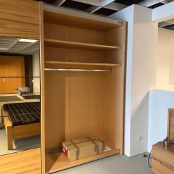 Hülsta Ganze Schlafzimmer|Schlafzimmer Acrea Bett Leder Braun Schwarz Und Strukturbuche Konsolen Mit Schubkästen