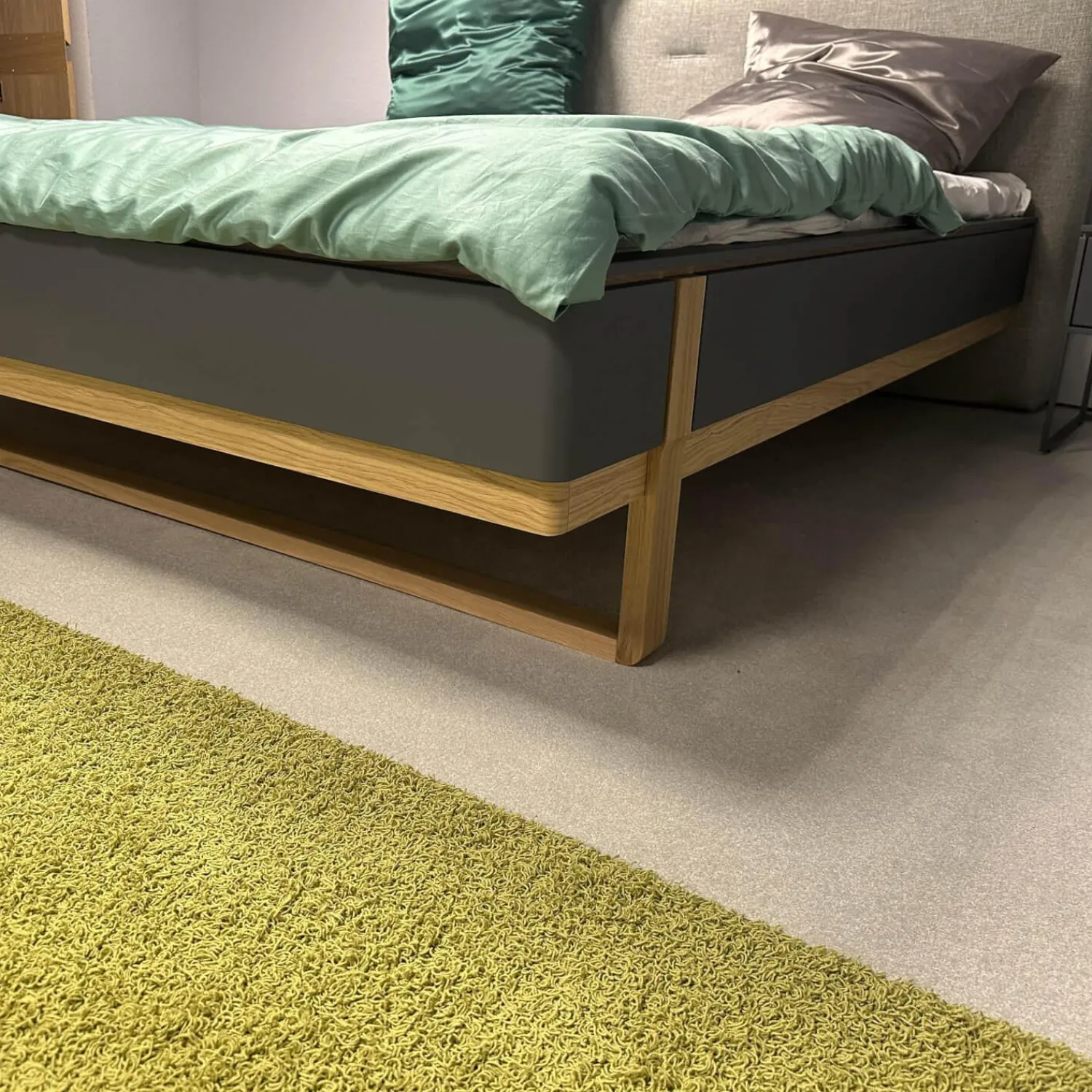 Hülsta Ganze Schlafzimmer|Schlafzimmer Amana Stupermatt Salbeigrün Grün Grau Akzent Und Kufe Eiche Natura