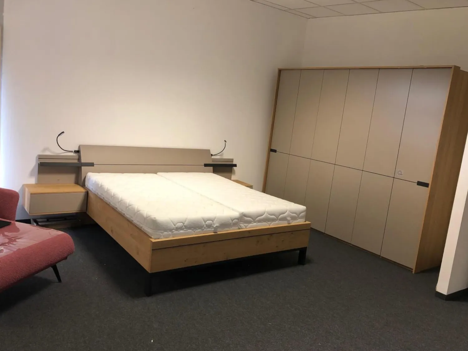 Disselkamp Ganze Schlafzimmer|Schlafzimmer Cordoba Balkeneiche Echtholz Furniert Absetzung Taupe