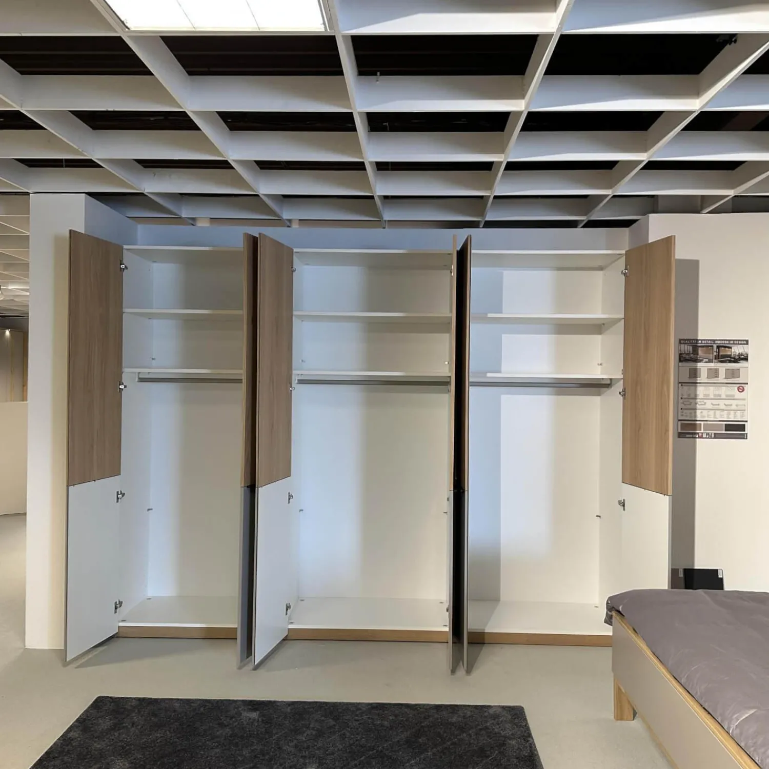 Disselkamp Ganze Schlafzimmer|Schlafzimmer Cuneo Balkeneiche Akzent Lack Taupe Grau Beige Griffe Smart Anthrazit Mit Beleuchtung