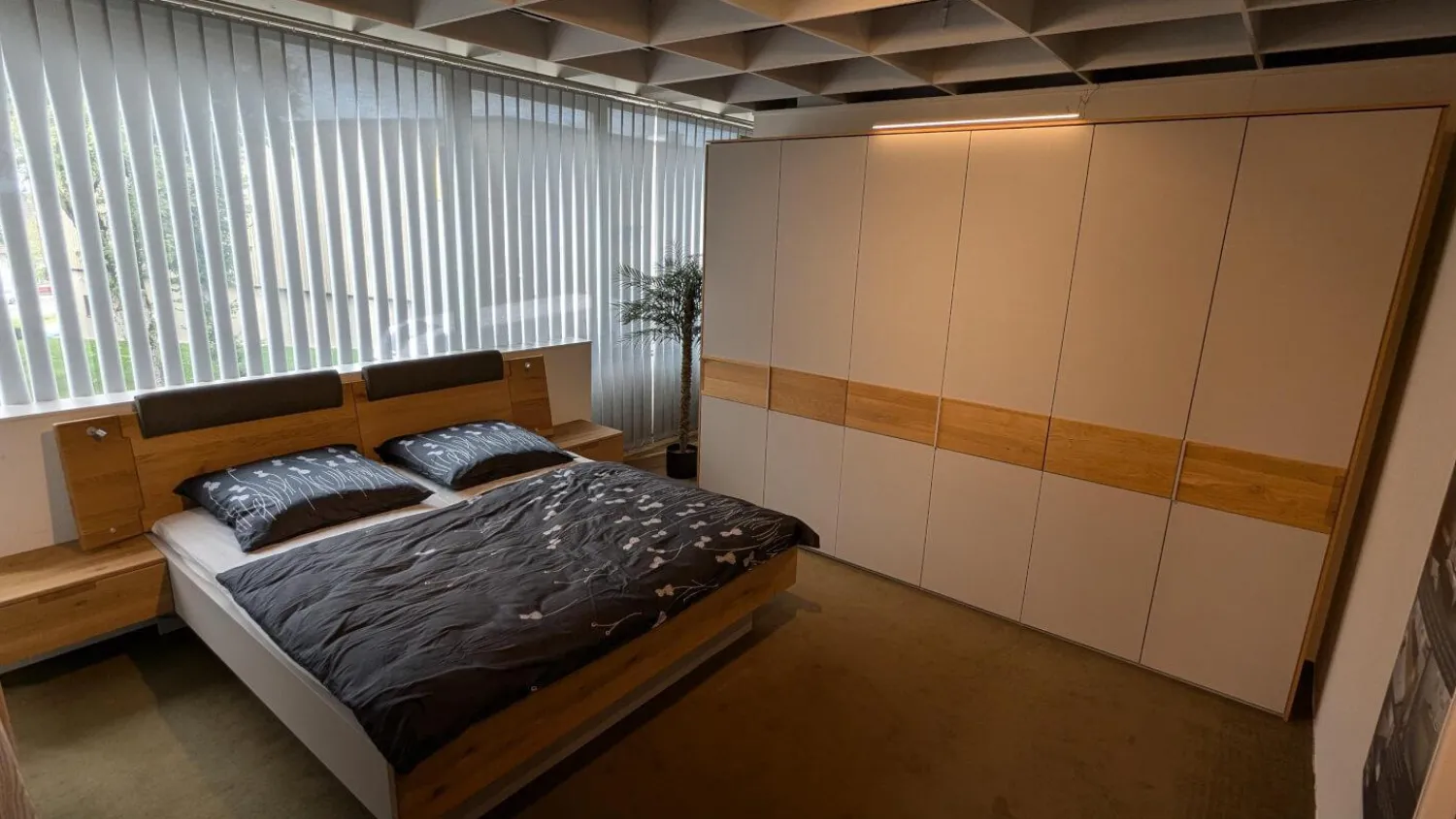 Loddenkemper Ganze Schlafzimmer|Schlafzimmer Lack Kristallgrau Matt Eiche Natur Massiv Bett Ohne Matratze Und Ohne Lattenrost