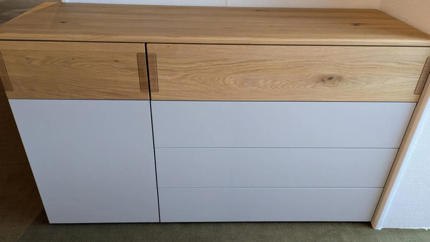 Loddenkemper Ganze Schlafzimmer|Schlafzimmer Lack Kristallgrau Matt Eiche Natur Massiv Bett Ohne Matratze Und Ohne Lattenrost