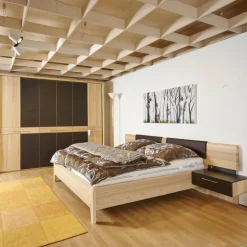 Musterring Ganze Schlafzimmer|Schlafzimmer Merida Strukturesche Funiert Akzente Moccabraun Seidenmatt Inklusive Beleuchtung