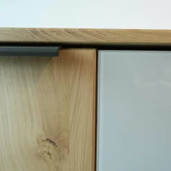 Wiemann Ganze Schlafzimmer|Schlafzimmer Modena Plus Eiche Bianco Glas Leder Champagner Inklusive LED Flexleuchten Bett Ohne Matratze Ohne Lattenrost