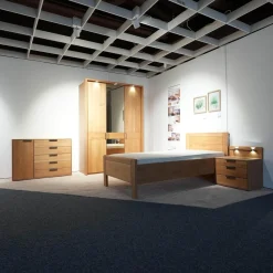 Wiemann Ganze Schlafzimmer|Schlafzimmer Modena Plus Erle Teilmassiv Mit LED Beleuchtung Bett Ohne Matratze Ohne Lattenrost