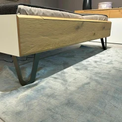 Musterring Nachttische|Polsterbetten|Schlafzimmereinrichtung Jovanna Lack Weiß Wildeiche Massiv Füße Metall