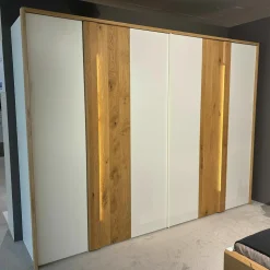 Musterring Nachttische|Polsterbetten|Schlafzimmereinrichtung Jovanna Lack Weiß Wildeiche Massiv Füße Metall