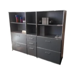 Dauphin Home Regale|Schrank 4 Oh Lack Vulkangrau Gestell Stahl Mit Office Griff