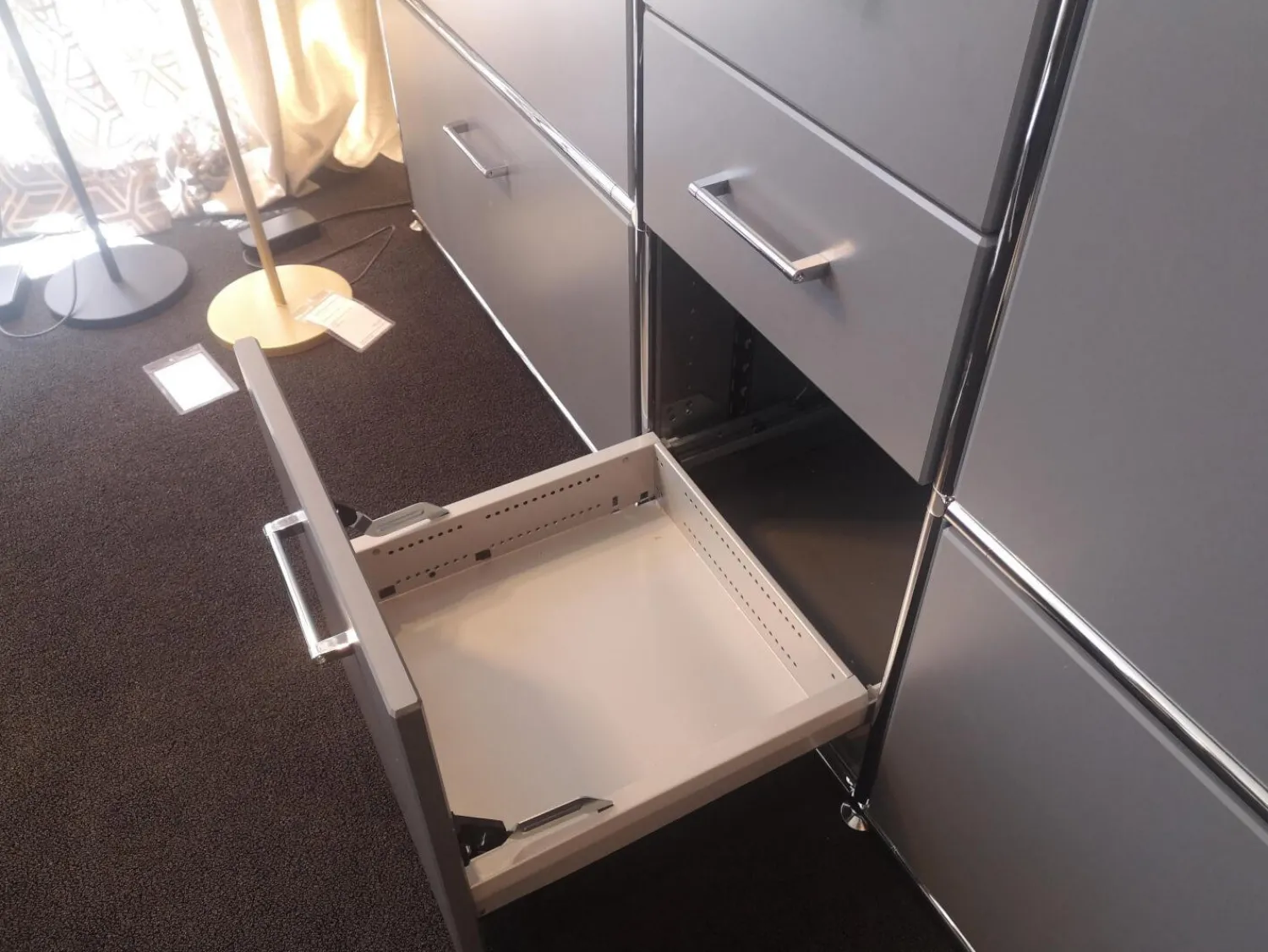 Dauphin Home Regale|Schrank 4 Oh Lack Vulkangrau Gestell Stahl Mit Office Griff