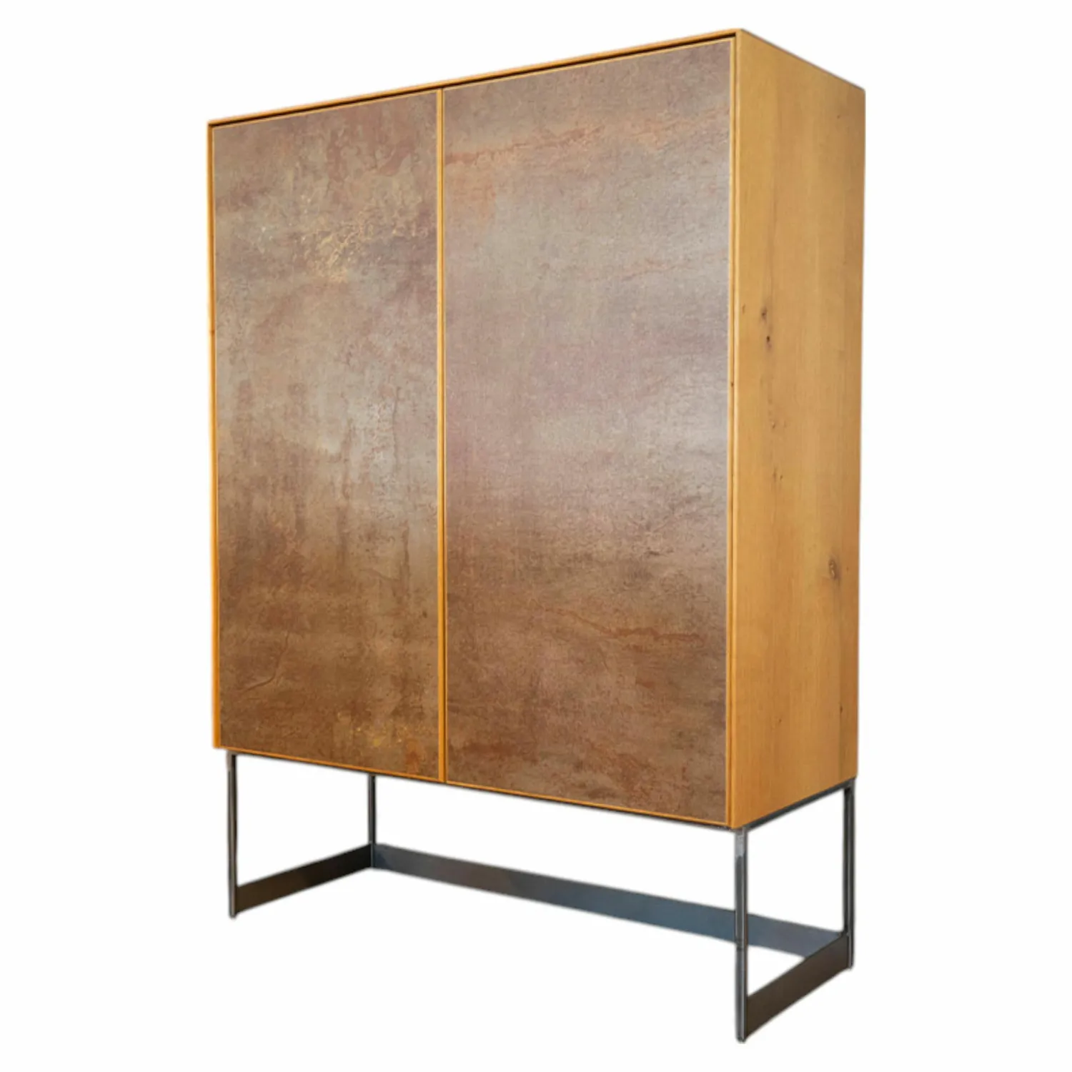 Scholtissek Vitrinen & Highboards|Schrank Alleskönner Korpus Asteiche Naturgeölt Keramikfront Lava Corten