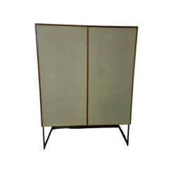 Scholtissek Vitrinen & Highboards|Schrank Alleskönner Korpus Knorrige Eiche Puro Geölt Front Betonoptik Grau Gestell Rohstahl Schwarz Lackiert