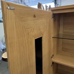 Scholtissek Regale|Schrank Artus Korpus Knorrige Eiche Puro Geölt Glas 9005 Schwarz Matt