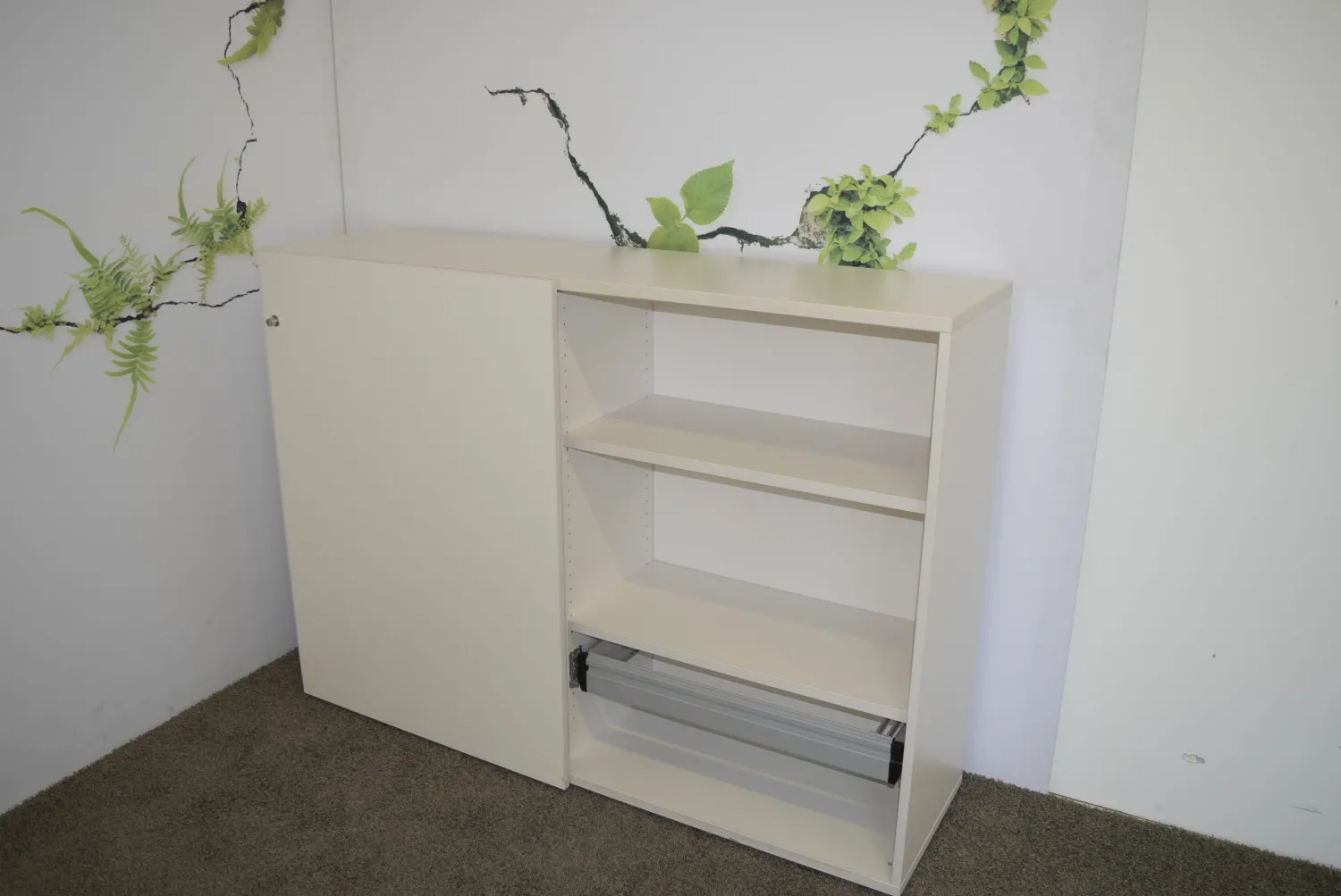 WernerWorks Regale & Container|Schrank Basic S BSWS Weiß mit 2 Vollauszügen