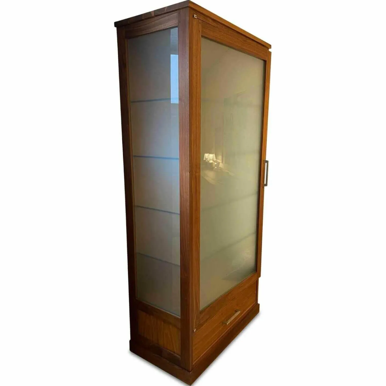 Riva1920 Vitrinen & Highboards|Schrank Colonia 2011 Small Nussbaum Satiniertes Glas