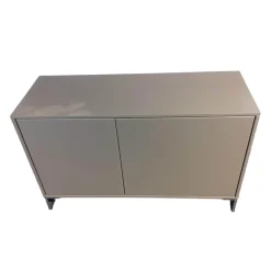 Rietberger Möbelwerke Vitrinen & Highboards|Schrank Deviso Lack Matt Olivegrau Winkelfüße Chrom Glänzend