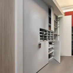 Cabinet Kleiderschränke|Schrank Giardo Drehtür Decor Grau Regaleinsatz Merino Grau Inklusive Rückwand
