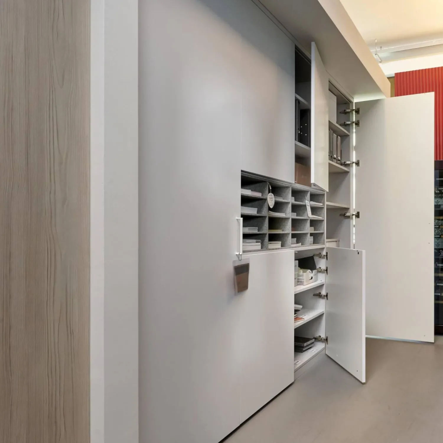 Cabinet Kleiderschränke|Schrank Giardo Drehtür Decor Grau Regaleinsatz Merino Grau Inklusive Rückwand