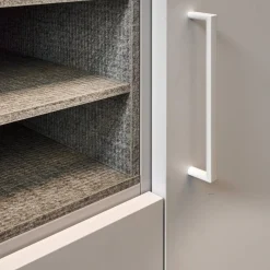 Cabinet Kleiderschränke|Schrank Giardo Drehtür Decor Grau Regaleinsatz Merino Grau Inklusive Rückwand
