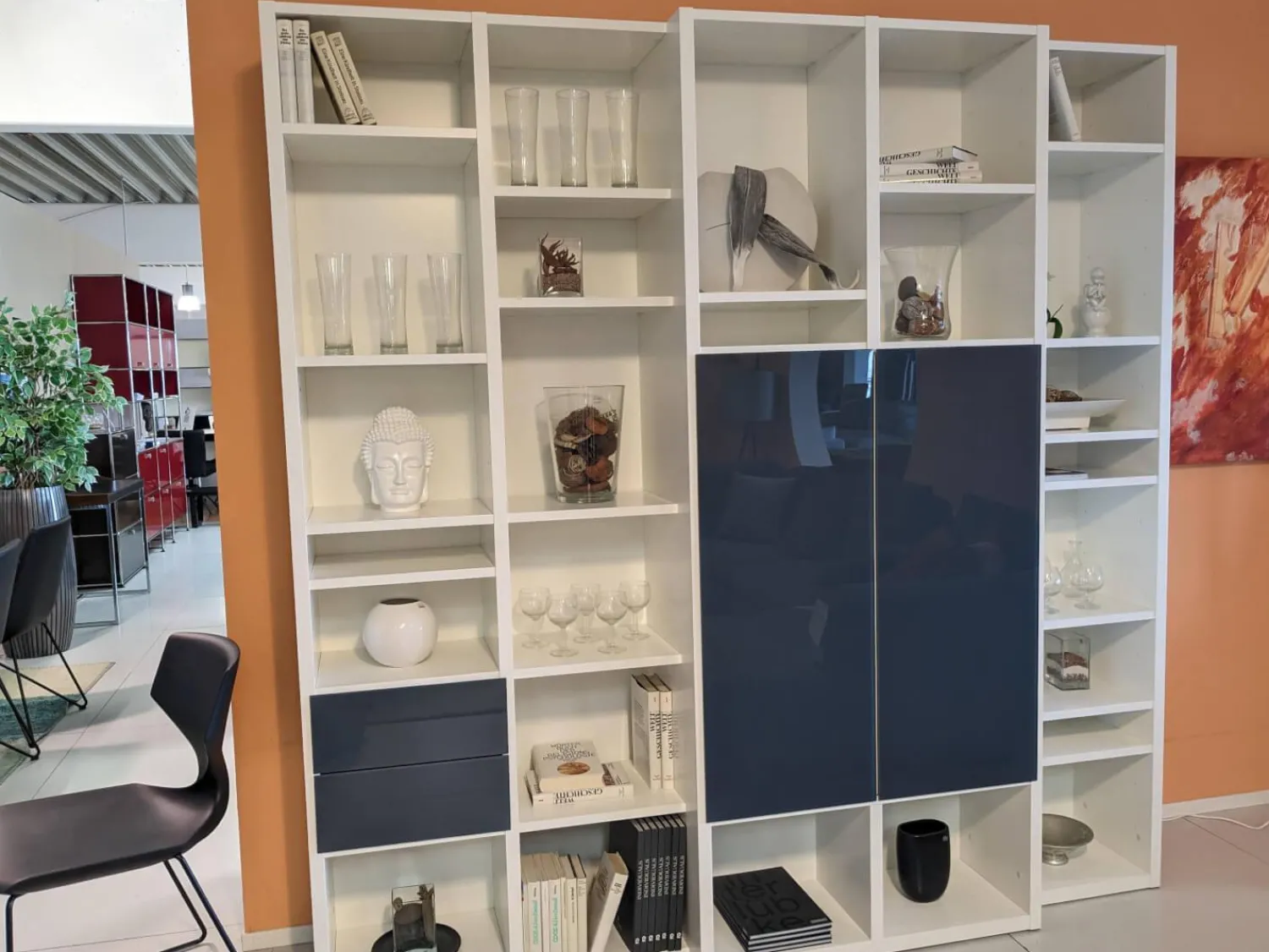 Interlübke Wohnwände & Tv-Lowboards|Schrank Studimo Klarglas Optiwhite Graphit Korpus Schneeweiß M03