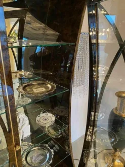 Turri Kommoden & Sideboards|Schrank Trionfo T110 Hochglanz mit Marmorierung und Blattgold Konturen