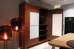 Scholtissek Vitrinen & Highboards|Schrank Varus Astiger Nussbaum Birke Floatglas Weiß Matt