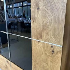 Scholtissek Vitrinen & Highboards|Schrank Varus Knorrige Eiche Natur Geölt Fronten Glas 9005 Schwarz Glänzend Mit Edelstahlkanten