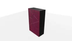 WernerWorks Regale & Container|Schrankkoje Parkour Eisscholle Rückwand Beidseitiger Stoff Wolle Camira Blazer Holyoke CUZ 2T Violett Außenkorpus Schwarz Inklusive Sechs Hocker