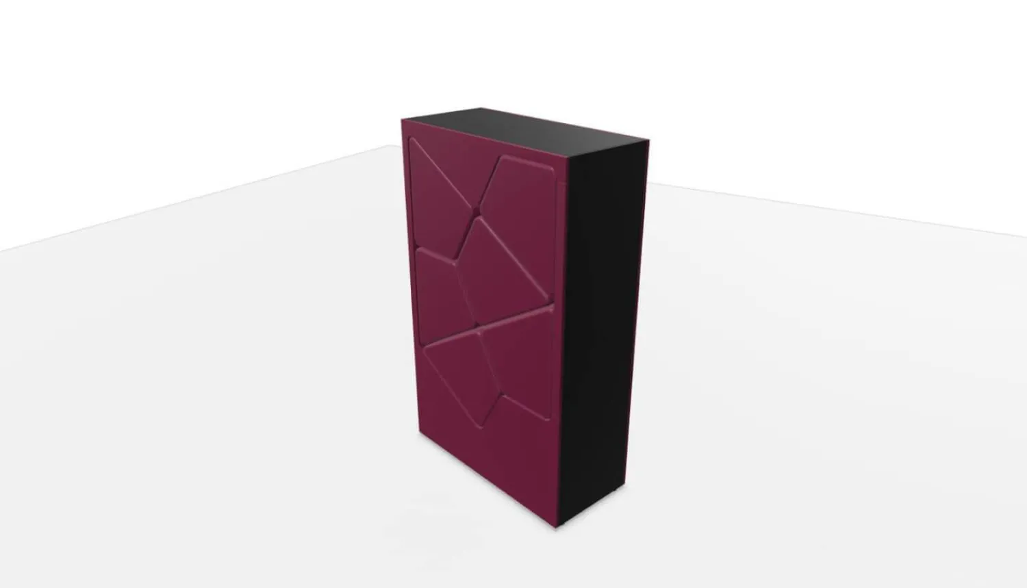 WernerWorks Regale & Container|Schrankkoje Parkour Eisscholle Rückwand Beidseitiger Stoff Wolle Camira Blazer Holyoke CUZ 2T Violett Außenkorpus Schwarz Inklusive Sechs Hocker