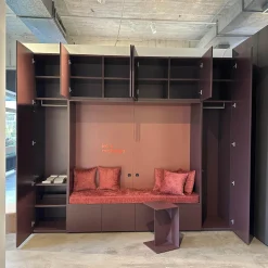 Interlübke Kleiderschränke|Schrankwand Collect Plus Korpus Lack M41 Rot Burgund Paneel Lack M42 Malve Rot Ohne Polster