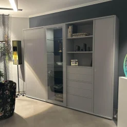 Interlübke Kleiderschränke|Schrankwand Studimo Front Und Korpus Lack Rauch Grau Matt Inklusive LED Beleuchtung