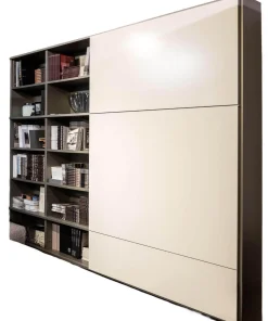 Interlübke Wohnwände & Tv-Lowboards|Schrankwand Studimo Lack Silbergrau Metallic Schiebetüren Lack Schneeweiß