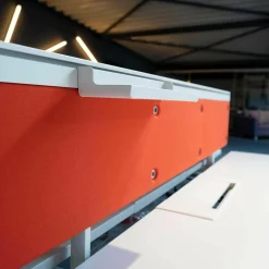 Vitra Schreibtische & Sekretäre|Schreibtisch Doppelarbeitsplatz Melamin Soft Light Stoff Plano Orange