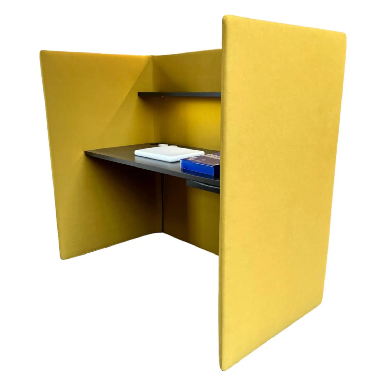 COR Schreibtische & Sekretäre|Schreibtisch Floater 84920 Platte Schiefer Stoff Curry Mit Beleuchtung