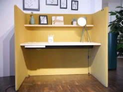 COR Schreibtische & Sekretäre|Schreibtisch Floater Bezug Stoff Curry 7204 Tischplatte Esche Furnier Natur Geölt Mit Stuhl dia Bezug Stoff Tanne 9727 5 Fuß Gestell Mit Rollen F01 Schwarzbraun Feinstruktur