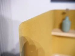 COR Schreibtische & Sekretäre|Schreibtisch Floater Bezug Stoff Curry 7204 Tischplatte Esche Furnier Natur Geölt Mit Stuhl dia Bezug Stoff Tanne 9727 5 Fuß Gestell Mit Rollen F01 Schwarzbraun Feinstruktur