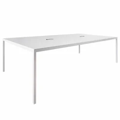 Desalto Schreibtische & Sekretäre|Schreibtisch Helsinki Office 35 Platte Fenix Weiss D40 Cat. P1 mit Kabelkanal