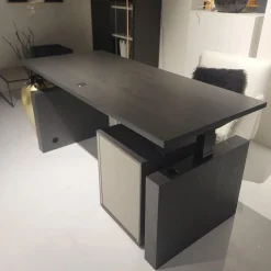 Musterring Schreibtische & Sekretäre|Schreibtisch Kara Frame Platte Und Gestell Eiche Graphit Anthrazit Furniert Inklusive Rollcontainer Lack Platingrau