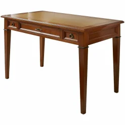 Ebanart Schreibtische & Sekretäre|Schreibtisch Kirschbaum Massiv Tischplatte Leder Mit Goldprägung