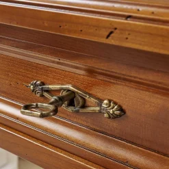 Ebanart Schreibtische & Sekretäre|Schreibtisch Kirschbaum Massiv Tischplatte Leder Mit Goldprägung