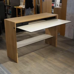 Girsberger Schreibtische & Sekretäre|Schreibtisch La Punt Eiche Massiv Aufgehellt Lackiert Arbeitstablar Klappbar