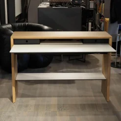 Girsberger Schreibtische & Sekretäre|Schreibtisch La Punt Eiche Massiv Aufgehellt Lackiert Arbeitstablar Klappbar