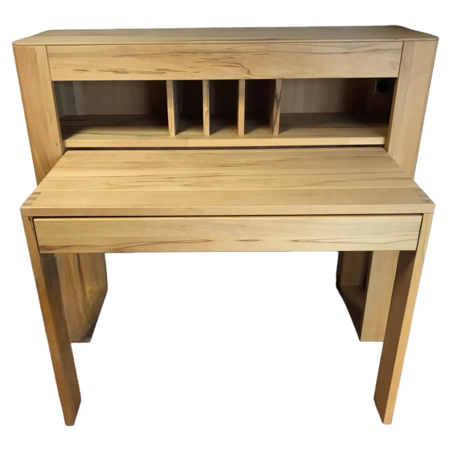 InCasa Schreibtische & Sekretäre|Schreibtisch Modell CASA-SONO Kernbuche Massiv Geölt Ausziehbar Mit Steckdose, USB-Anschüssen und Schubkasten