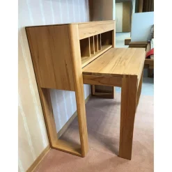 InCasa Schreibtische & Sekretäre|Schreibtisch Modell CASA-SONO Kernbuche Massiv Geölt Ausziehbar Mit Steckdose, USB-Anschüssen und Schubkasten