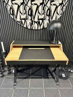 Lambert Schreibtische & Sekretäre|Schreibtisch Stanley 56316 Platte Eiche Natur Und Schwarz Gestell Eisenprofil Anthrazit Schwarz Geschweißt