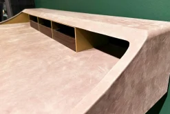 Baxter Schreibtische & Sekretäre|Schreibtisch Yves Tischplatte MDF Leder Kashmir Hell Rose Gestell Messing Matt