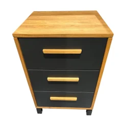 Natura Konsolen|Schubkastenkommode Wiliston Eiche Geölt Front MDF Gun Metal Schwarz